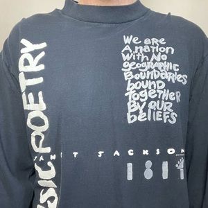 Janet Jackson Rhythm Nation 1814 Tour Long Sleeve Mock Turtleneck T-Shirt XL